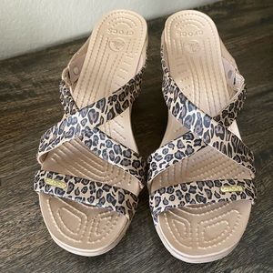 Croc Wedge Heeled Sandal